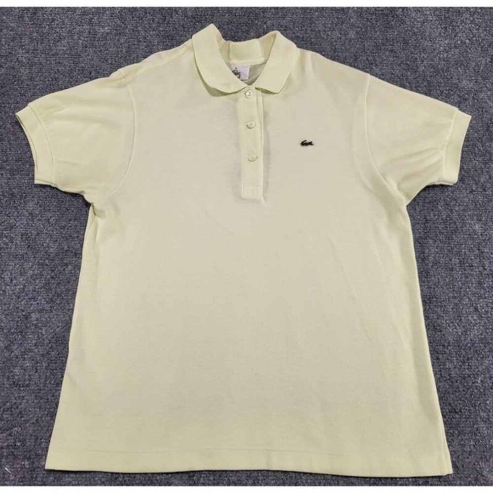 Lacoste Womens Polo Shirt Size 38 Medium Yellow Cotton BQ28